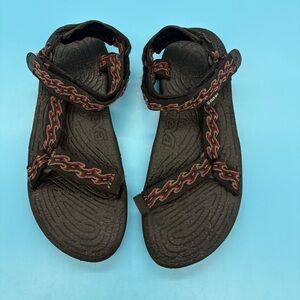 Teva Teradactyle Sandals Burgundy & Black Size 13